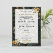 Luxury Dark Floral Elegant Wedding Invitation 招待状 (スタンド正面)