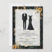 Luxury Dark Floral Elegant Wedding Invitation 招待状 (裏面)