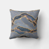 Luxury Dark Gray Marble Texture with Gold Veins クッション (裏面)