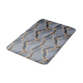 Luxury Dark Gray Marble Texture with Gold Veins バスマット (アングル)