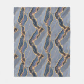 Luxury Dark Gray Marble Texture with Gold Veins フリースブランケット (正面)