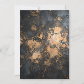 Luxury Dark Grey Gold Wedding 4 Photo Collage セーブザデート (裏面)