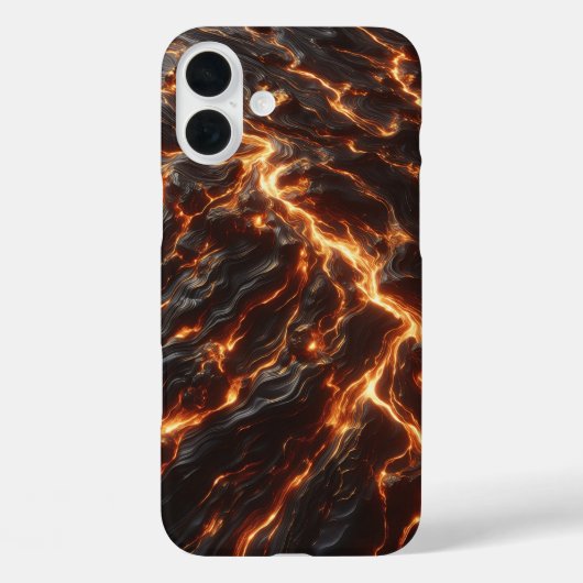 Luxury Dark Lava Marble Case - Glowing Magma Veins Case-Mate iPhoneケース (裏面)