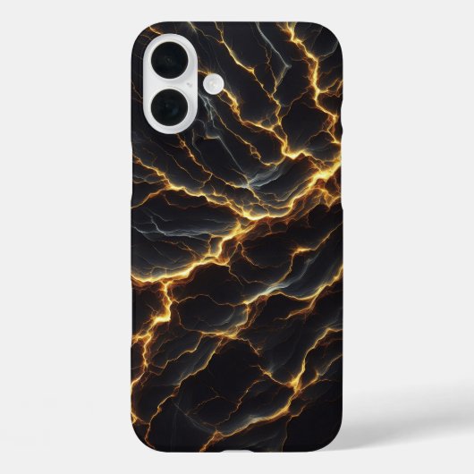 Luxury Dark Lightning Marble Case - Elegant Gold  Case-Mate iPhoneケース (裏面)
