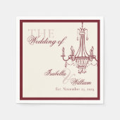 Luxury dark Red Old Money Wedding chandelier スタンダードカクテルナプキン (正面)