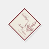 Luxury dark Red Old Money Wedding chandelier スタンダードカクテルナプキン (角)