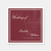 Luxury dark Red Old Money Wedding chandelier スタンダードカクテルナプキン (正面)