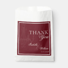 Luxury dark Red Old Money Wedding chandelier フェイバーバッグ