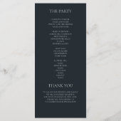 Luxury Dark Slate Wedding Program | Elegant  メニュー (裏面)