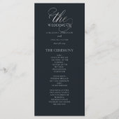 Luxury Dark Slate Wedding Program | Elegant  メニュー (正面)