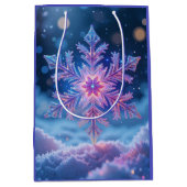 Luxury Dark Snowflake Gift Bag ミディアムペーパーバッグ (正面)