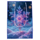 Luxury Dark Snowflake Gift Bag ミディアムペーパーバッグ (裏面)