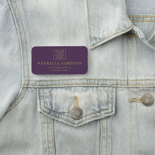 Luxury Dark Violet Purple and Golden：ロゴ 名札 (インサイチュ)
