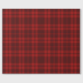 Luxury Deep Burgundy Red Monochrome Tartan Plaid ラッピングペーパー (フラット)
