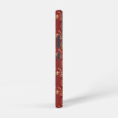 Luxury Deep Red Gold Bee Wreath Grid Faith  Samsung Galaxyケース (右側面)