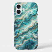 Luxury Deep Turquoise Marble Phone Case - Elegant  Case-Mate iPhoneケース (裏面)