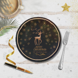 Luxury Deer & Merry Christmas ディスポーザブルディナーウェア ペーパープレート