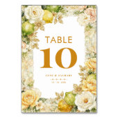 Luxury Delicate Mediterranean Lemons & Flowers テーブルナンバー (裏面)