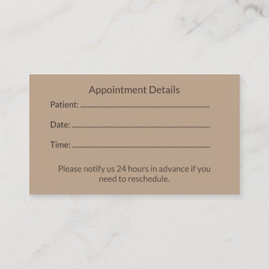 Luxury Dental Appointment Card | Clinic Reminder 予約カード (裏面)