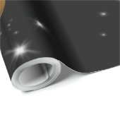 Luxury Designer Black & Gold Liquid Swirl Pattern ラッピングペーパー (ロールコーナー)