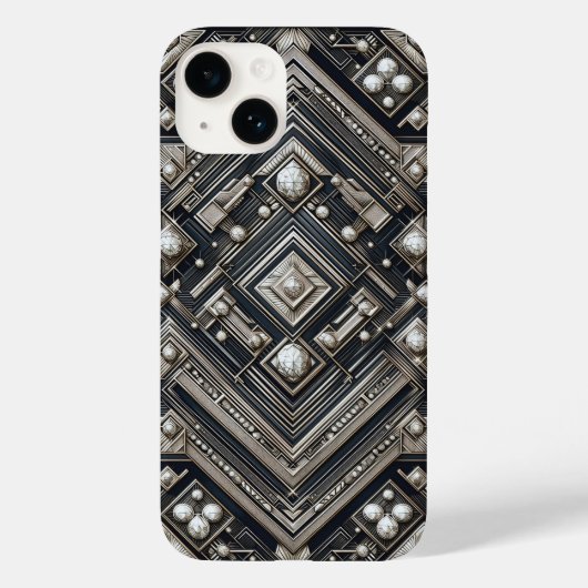 Luxury Diamond Cut Geometric Art Deco Pattern Gold Case-Mate iPhoneケース (裏面)