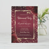 Luxury Diamonds Dark Red Roses Retirement 招待状 (スタンド正面)