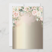 Luxury Diamonds Eiffel Tower,Pink Bow Roses 50th  招待状 (裏面)