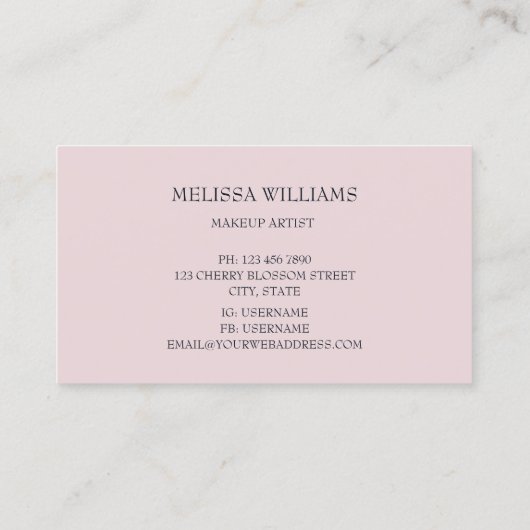 Luxury Diamonds Pink Glam 名刺 (裏面)