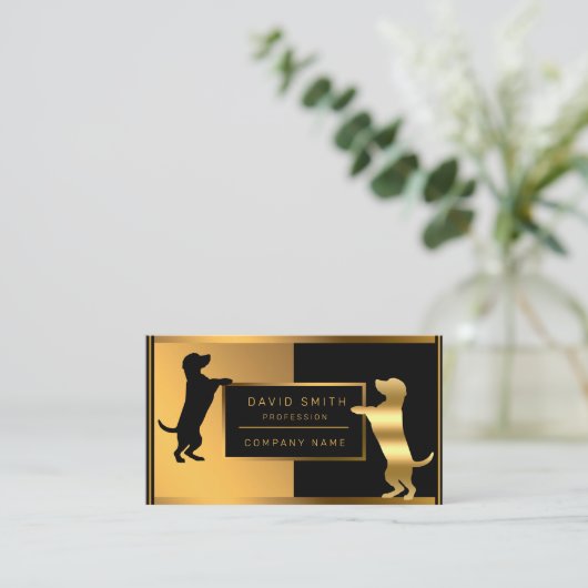 Luxury Dog獣医プロフェッショナルテキストの追加 名刺 (スタンド正面)