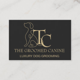 Luxury Dog Grooming Business Card Caviar Black 名刺