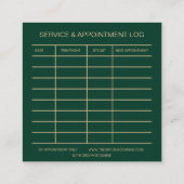 Luxury Dog Grooming Business Card Deep Emerald スクエア名刺 (裏面)