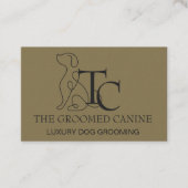 Luxury Dog Grooming Business Card Deep gold 名刺 (正面)