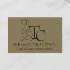 Luxury Dog Grooming Business Card Deep gold 名刺