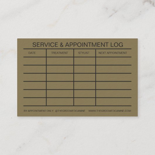 Luxury Dog Grooming Business Card Deep gold 名刺 (裏面)