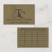 Luxury Dog Grooming Business Card Deep gold 名刺 (正面/裏面)