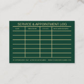 Luxury Dog Grooming Business Card Emerald and Gold 名刺 (裏面)