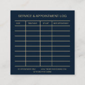 Luxury Dog Grooming Business Card Midnight Navy スクエア名刺 (裏面)