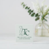 Luxury Dog Grooming Business Card Mint Frost スクエア名刺 (スタンド正面)