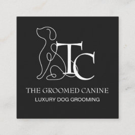 Luxury Dog Grooming Business Card Pet Stylist スクエア名刺