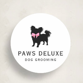 Luxury Dog Grooming Sticker | Dog Silhouette Logo ラウンドシール