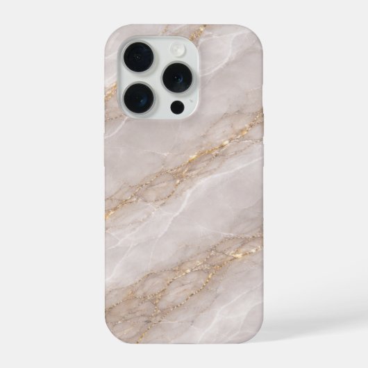 Luxury Dove Gray Marble with White Veins & Gold  iPhoneケース (裏面)