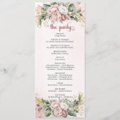 Luxury Dusty Pink Floral Greenery Wedding Program プログラム (裏面)