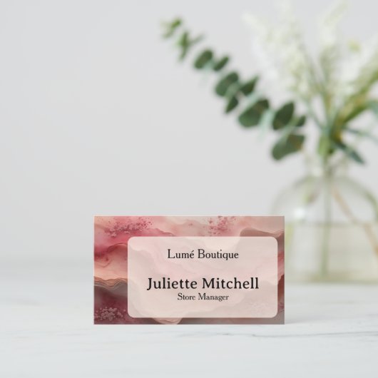 Luxury Dusty Rose Marble Custom Business Card 名刺 (スタンド正面)