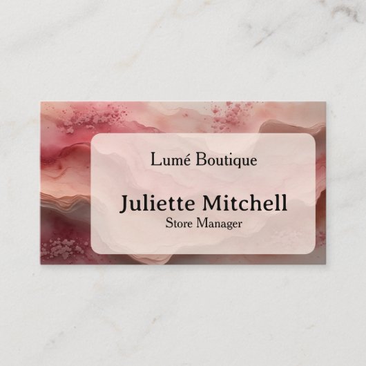 Luxury Dusty Rose Marble Custom Business Card 名刺 (正面)