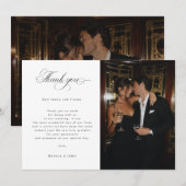 Luxury Editorial Script 2 フォト ウェディング サンキューカード (正面/裏面)