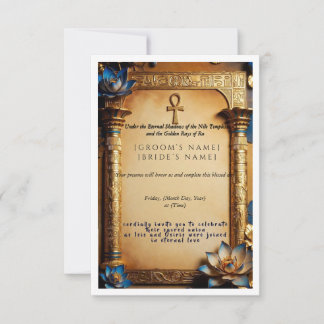 Luxury Egyptian Pharaoh Wedding Invitation | Golde セーブザデート