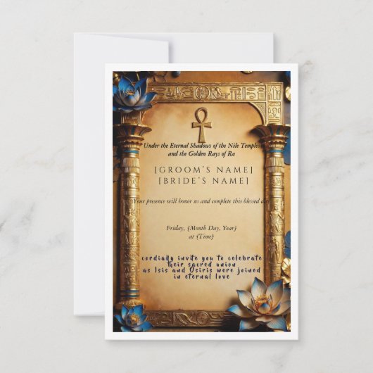 Luxury Egyptian Pharaoh Wedding Invitation | Golde セーブザデート (正面)