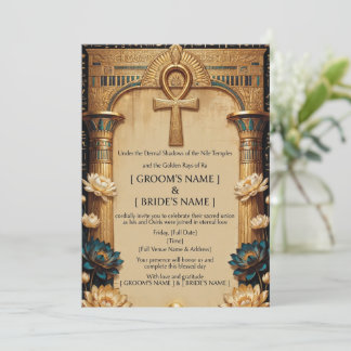 Luxury Egyptian Pharaoh Wedding Invitation | Golde 招待状