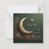 Luxury Eid Mubarak Greeting in Green ノートカード (正面)