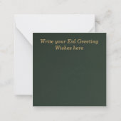 Luxury Eid Mubarak Greeting in Green ノートカード (裏面)